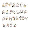 Alphabet Letter CharmsA-Z Letter Floral Style Metal Letter Alphabet Charms for DIY Jewelry Bracelet Making