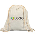 Wholesale Custom Logo Striped Pattern Canvas Cotton Drawstring Backpack Sport Gym Sack Pack