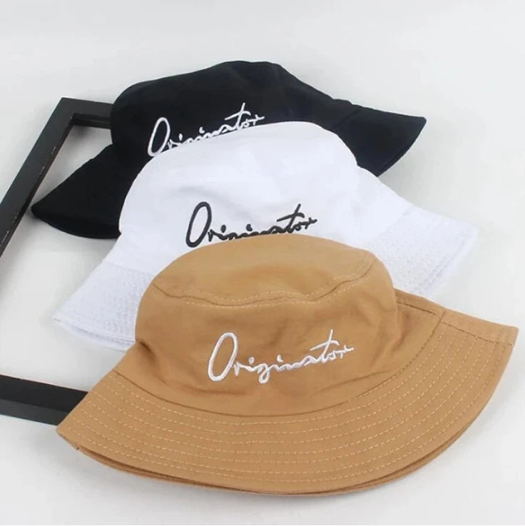 Wholesale Custom Design Cotton Fabric Fold up Embroidery logo Bucket Hat Wide Brim Sun protection Sun Hat