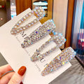 New Arrival Simple Fashion Glitter Rhinestone Crystal Hairpins Girls Metal Clips for Women Hair Accessories