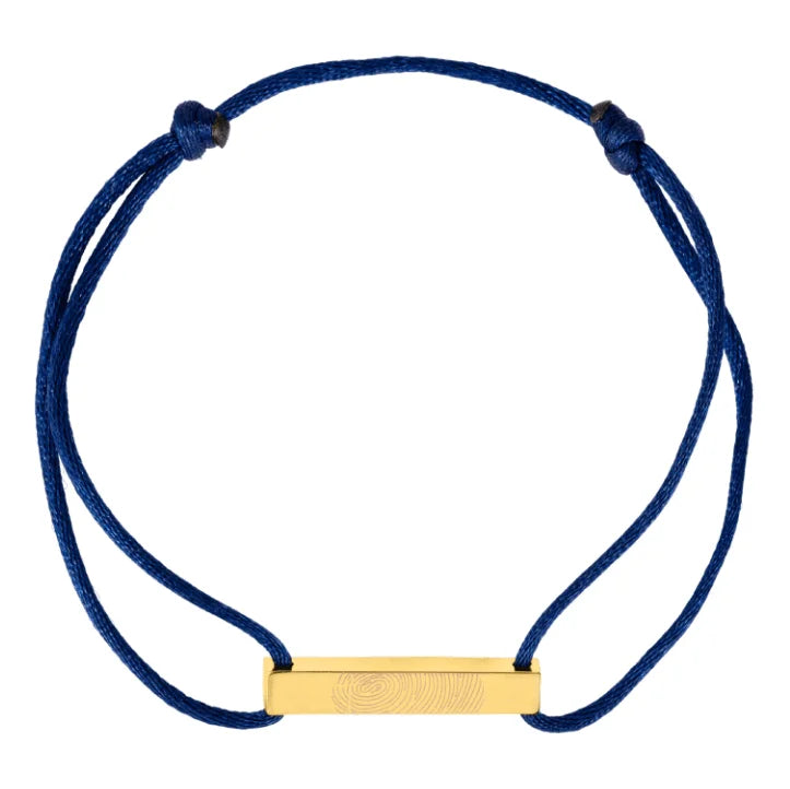 Inspire Jewelry Simple Design Stainless Steel Fingerprint Bracelet Vintage Nylon Rope Plated Dainty Wear Jewelry for Unisex