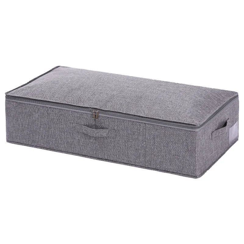 Large Capacity Blast Cotton Quilt Bottom Storage Box Fabric Folding Clothes Moisture-Proof Storage Bin with Lid