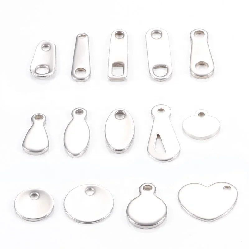 Custom Made Logo Engraved Brand Cheap Pendant Metal Jewelry Tags Charms for Necklace Bracelet