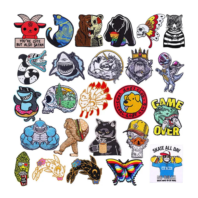 Wholesale Custom logo Embroidered Patches Felt Fabric Iron on Cartoon Animal Cute Embroidery Patch for Clothing