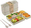 3-Layer Stackable Bento Lunch Box with 3 Compartments for Children BPA Free Microwavable Back to School