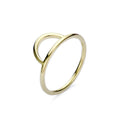 EManco 14K Gold Plated Stainless Steel Statement Ring Half Round for Women Party Occasion