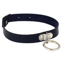 Hot Sale Ladies Punk O-Shaped Pendant Choker Chain Fashion PU Leather Collar Gothic  Necklace