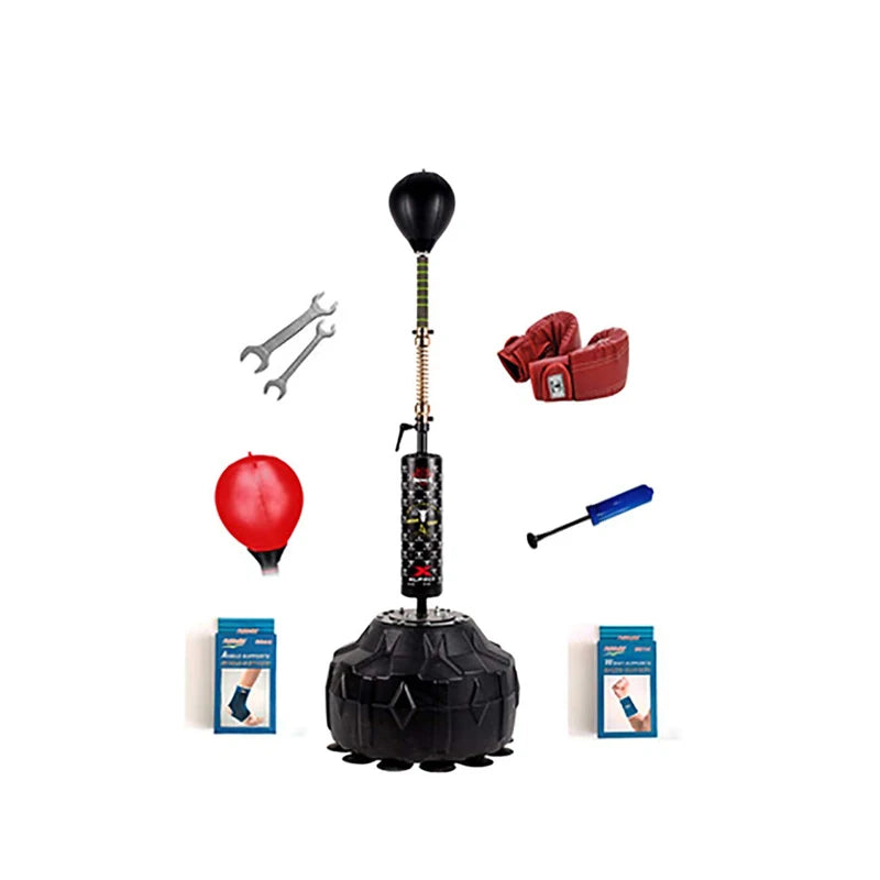 ZHOYA SPORT Free Standing 360 Reflex Punching Bag Stand Eco-friendly Black Boxing Bag with Water & Sand Filling