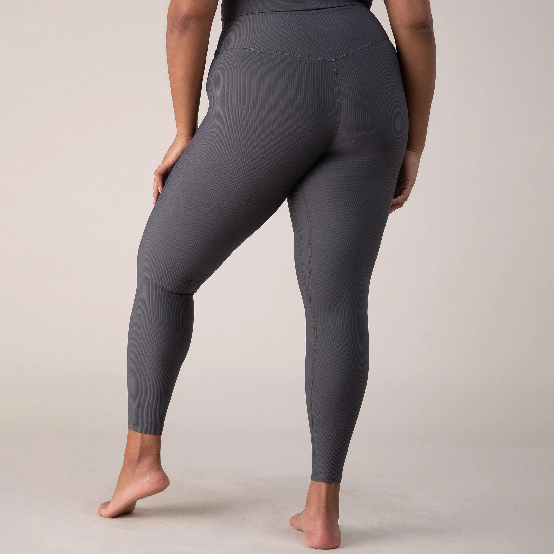 New Custom Logo 7/8 Length Workouts Legging Nylon Ribbed High Waisted Plus Size Yoga Pants for Women