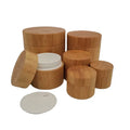 Custom Bamboo Wooden 15g 50g 150g Skincare Cream Jars with Plastic PP Lids Popular Design Glass Jars