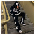 Hoodie Manufacturer Custom LOGO Puff Printing Tracksuit Sweatsuit Heavy Weight Cotton Oversize Baggy Hoodie and Sweatpants