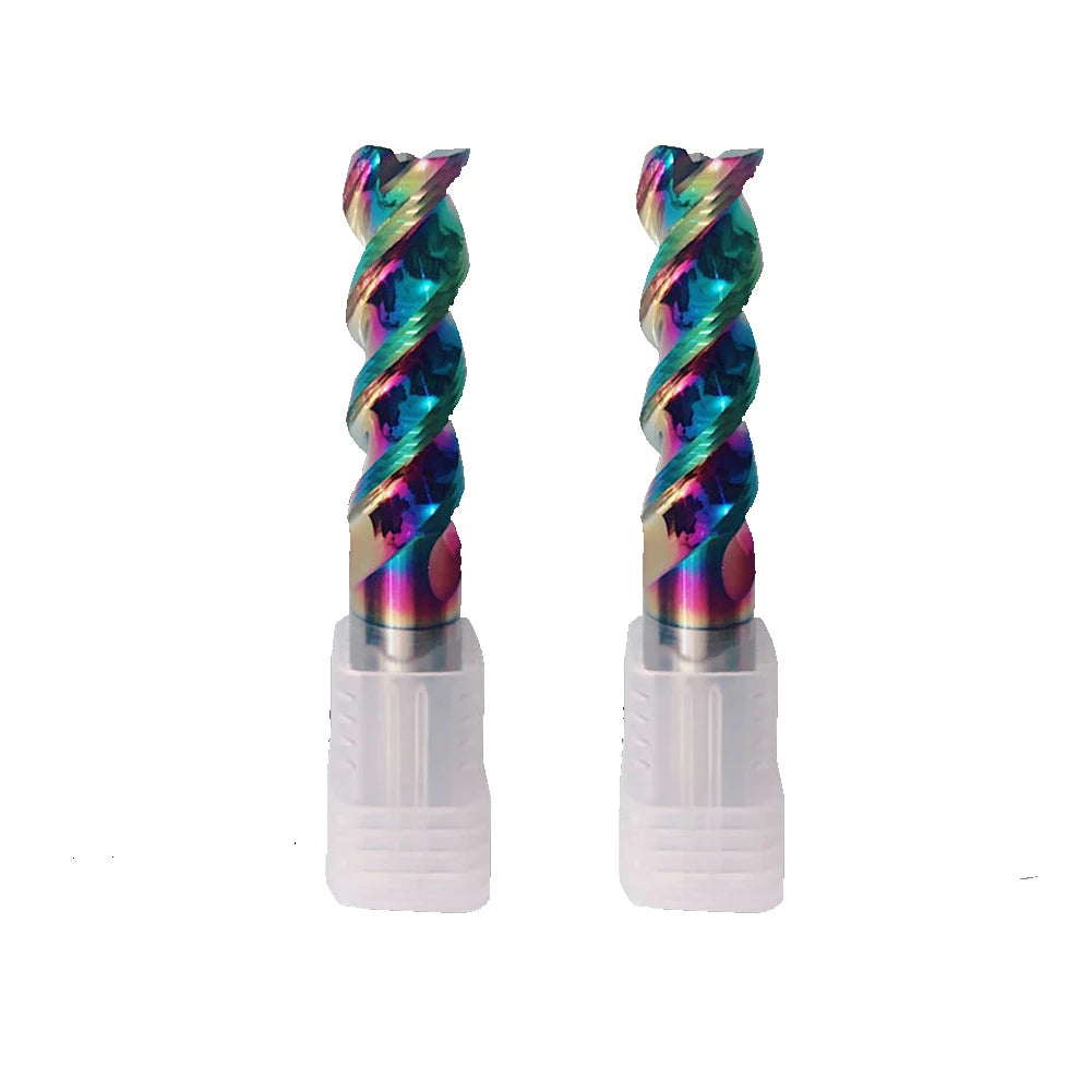 Tungsten Steel Colorful U-Groove 3 Flutes Dlc Endmill Set Safety Milling Cutters