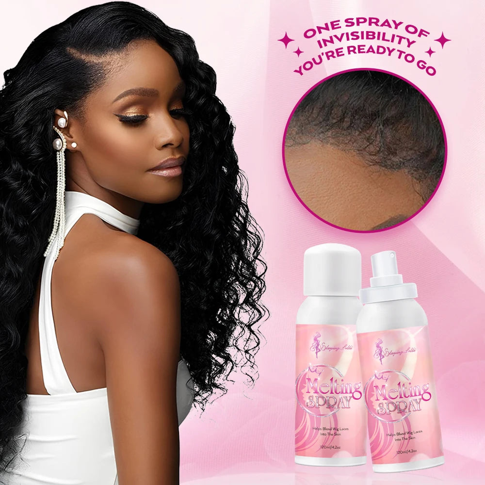 SLAYING LOLLI Exclusive Branded Formula Invisible Sweatproof Wig Melting Spray Extend Wig's Lifespan Ideal for Sensitive Skin