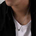 2023 Factory Wholesale Vintage Silver Crack Bead Pendant Stainless Steel Fashion Men Male Necklace Jewelry