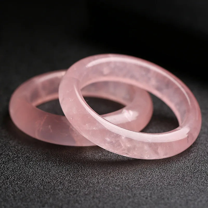 Hot Sale Rose Quartz Bangles Fashion Jewelry Pink Crystal Bracelet Bangle for Women