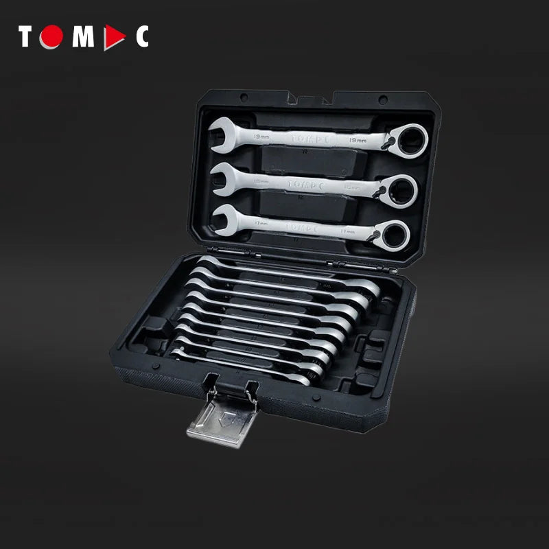 Tomac 12pcs Professional Customized Reversible Ratcheting Wrenches Spanner Tool Set