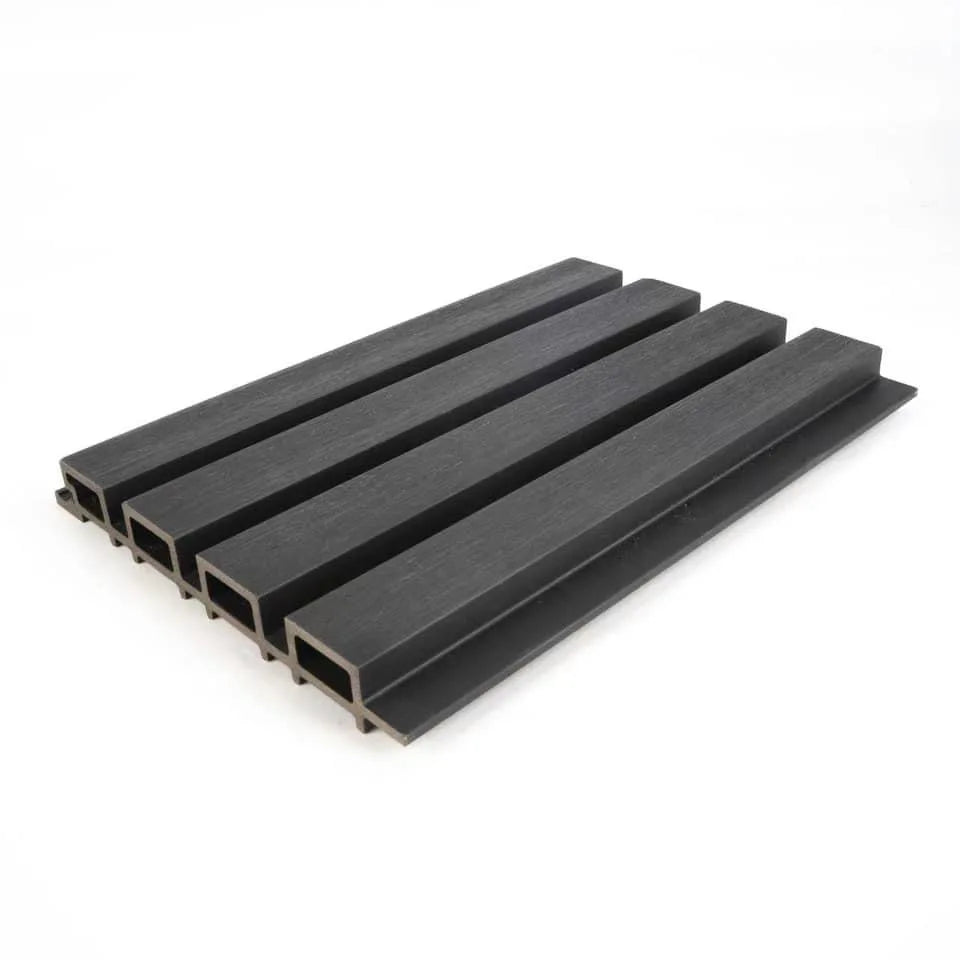 Waterproof Soundproof WPC Outdoor Wall Panel Fireproof Fluted Louver Decorative Exterior Composite Wood Plastic for Hotel Villa
