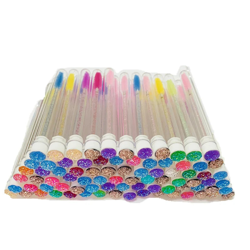 2021 New Glitter Eyelash Mascara Brushes Empty Mascara Wands Tubes with Brush Mascara Lash Wands