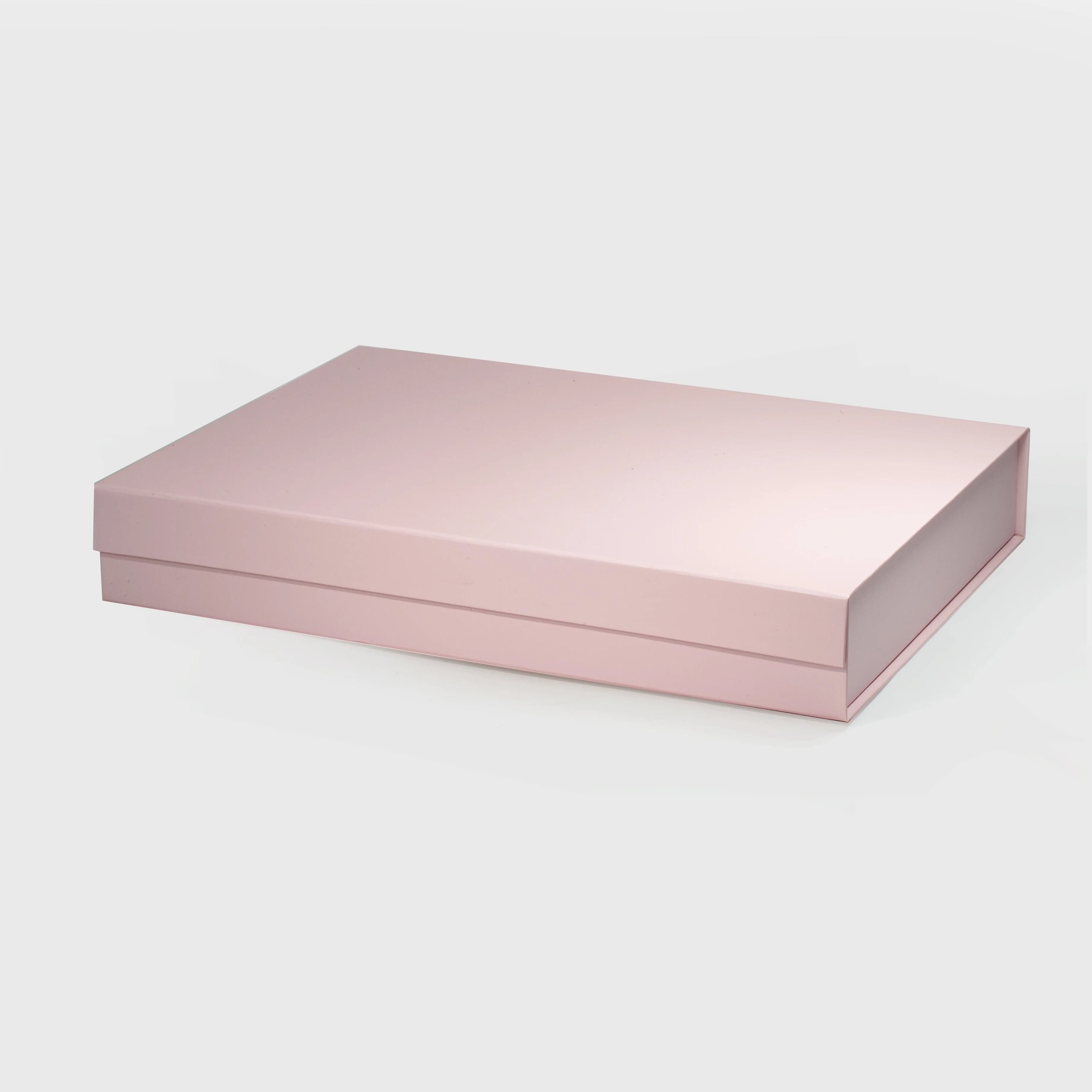 44*32*7cm A3 Extra Shallow Pink Boxes With Logo Cardboard Box With Magnetic Closure Cover