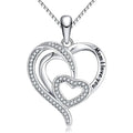 CAOSHI Luxury Trendy Women Heart Necklace Anniversary Wedding Mother's Day Gift Mom Silver Plated Necklace Jewelry Drop Necklace