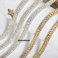 Wholesale Gold/Silver Bottom Chains 3 Rows Crystal Rhinestone Pattern for Clothing Accessories Shoes Bag Decoration Made Glass
