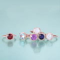KH078 Abiding Fine Jewelry Manufacturer Square Halo Round 5mm Gemstone 925 Sterling Silver Rings Wholesale Bulk