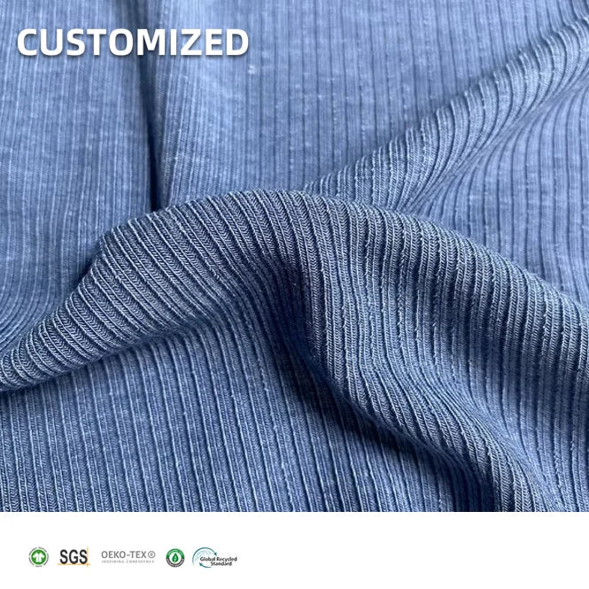 The Latest Design 210Gsm 56% Modal 37% Acetate 7% Spandex 2x2 Rib Knit Fabric for Women Dress