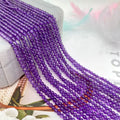 Nuoli Natural Amethyst Crystal String Necklace 4Mm/6Mm/8Mm/10Mm Round Beads Loose Gemstones for Diy Jewelry Marking