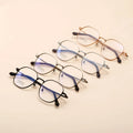 Premium Classic Round Optical Men Titanium Eyeglasses Frames Flexible Temples Fashion Spectacles
