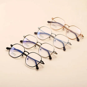 Premium Classic Round Optical Men Titanium Eyeglasses Frames Flexible Temples Fashion Spectacles