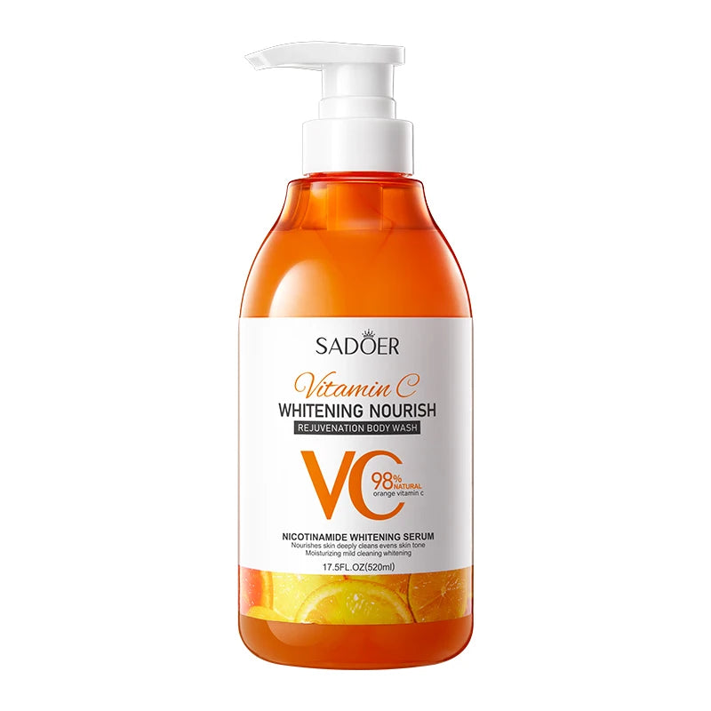 520g OEM SADOER Private Label OEM Perfume Shower Gel Whitening Moisturizing Cleansing VC Body Wash Shower Gel