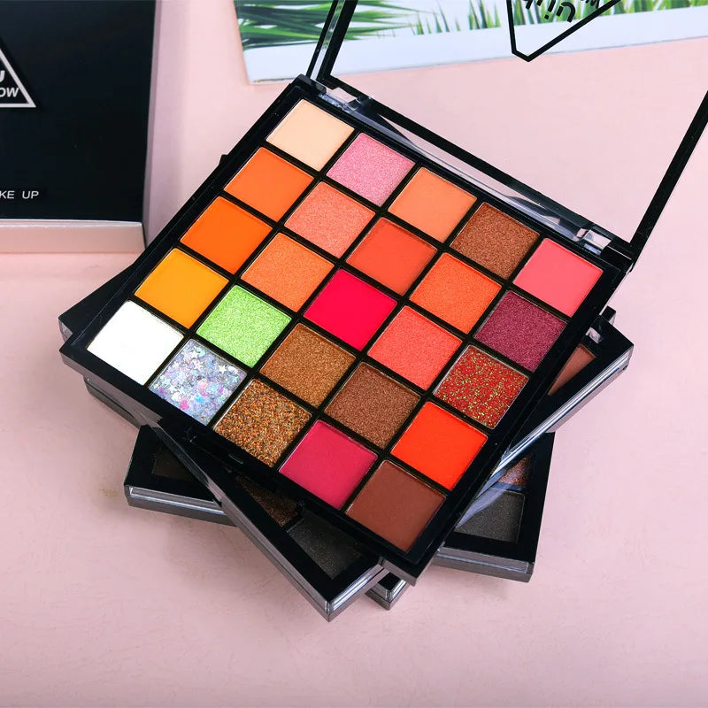 Luxury 25-Color High Pigment Eyeshadow Palette Multi-Chrome Chameleon Pressed Metallic Eyeshadow Maquillaje Powder Finish
