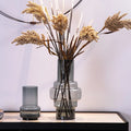 Flowery Coastal Art Glass Tabletop Vase High-end Living Room Water-raised Flowers Arrangement Ins Style Dwax