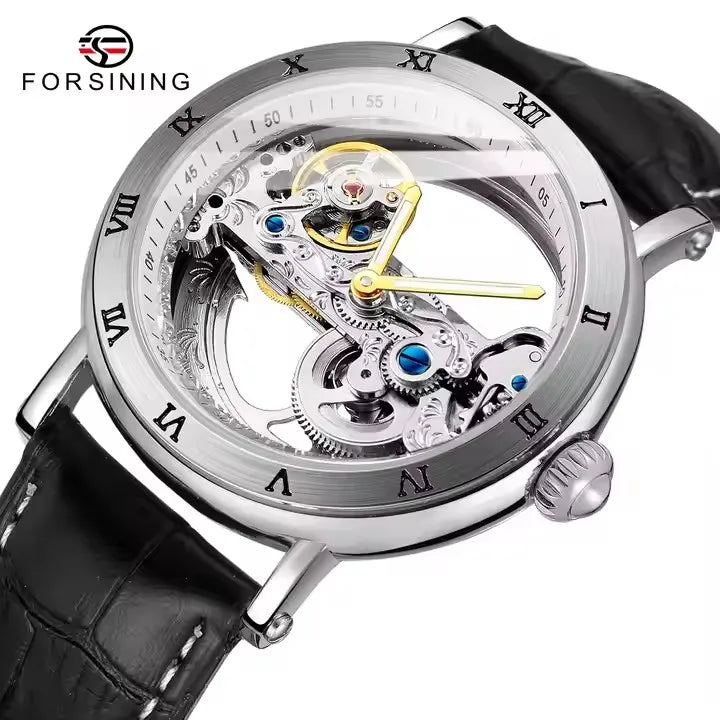Forsining Fashion Full Transparent Skeleton Design Waterproof Steampunk Wrist Watches Mens New Automatic Mechanical Watch Clock