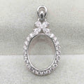 Sterling Silver 10*12/11*14/12*16/13*18mm Semi Mount Pendant Empty Frame Blank Setting S925 Base Without Center Stone for Inlay