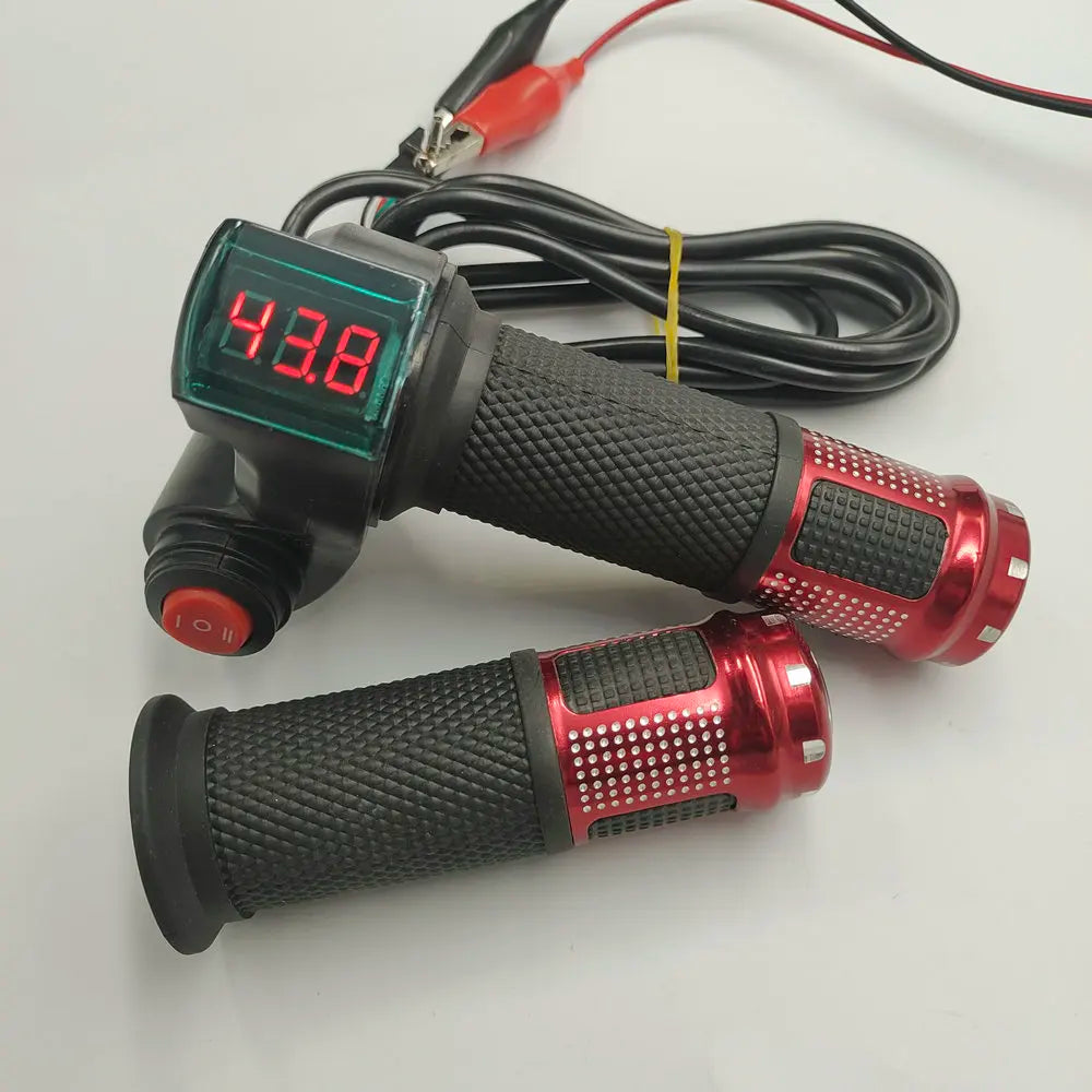 Twist Throttle+Digital Data Voltmeter+3 Gears Speed Switch Sas Handle Accelerator 12-100v for Electric Bike Scooter Mobility