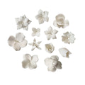 White Ceramic Flower Perforable Material Handmade Porcelain Floral Jewelry DIY Earrings for Wedding Making Accessories