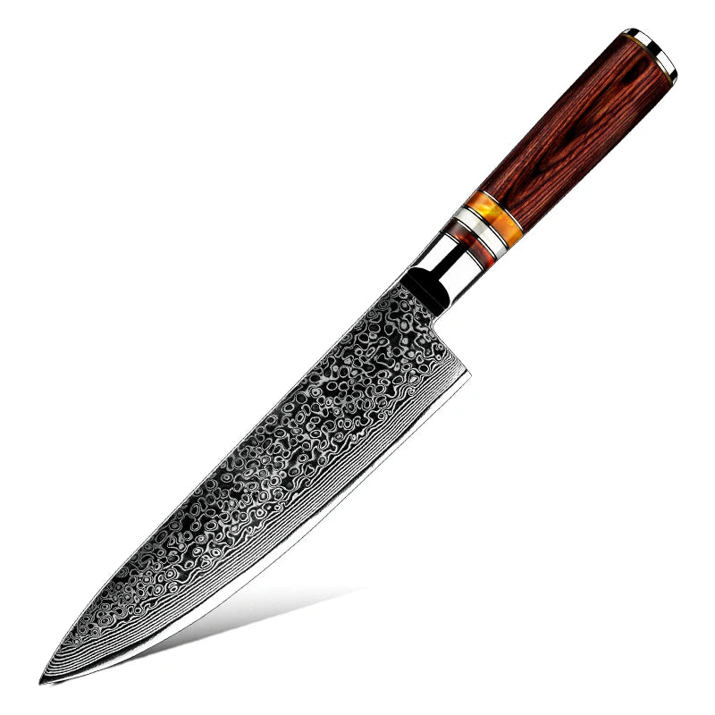 Grandsharp Japanese 67 Layers Damascus Steel 10CR15MOV Sharp Kitchen Knife Chef Knife Gyuto Cooking Knife With Pakkawood Handle