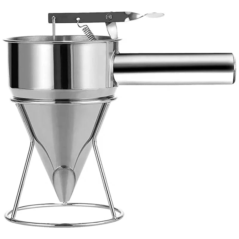 Snowboy SN-K099 Stainless Steel Baking Pastry Pancake Batter Dispenser Stand 600/1200ml Capacity Eco-Friendly Custom Logo Funnel