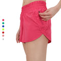 Custom Logo Womens Quick Dry Running Fitness Zipper Pockets Double Layer Drawstring Yoga Loose Sports Gym Shorts for Women