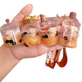 BSBH Kawaii DIY Liquid Oil Water Keychain Wholesale Milk Bottle Boba Keychain