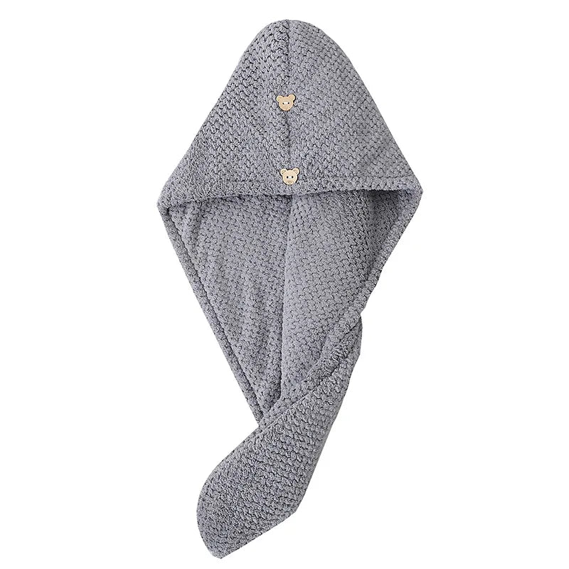 Coral Fleece Dry Hair Turban Cap Quick-Dry Water-Absorbent Soft 25*65cm 85g Household Hair Drying Towel Home Travel