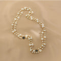 Winter Fashion Long Pearl Flower Necklace Round Double Camellia Sweater Pearl Chain Necklace for Women