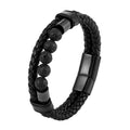 Luxury Double Couple Alphabet Letters Bracelet Initial Charm Genuine Leather Bracelet for Men Cord Wrap Bracelets Bangle OT-185