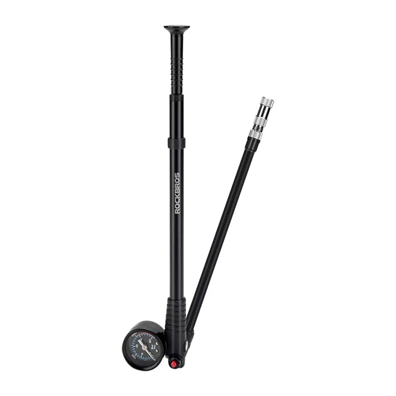ROCKBROS Bike Tire Pumps 300psi High Pressure Inflator Bicycle Pump Portable Bike Fork Pump With Gauge