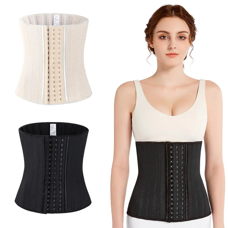 Custom Accept 25 Steel Bone Girdle Women's Waist Cincher for Gym Breathable Latex High Quality Waist Trainer