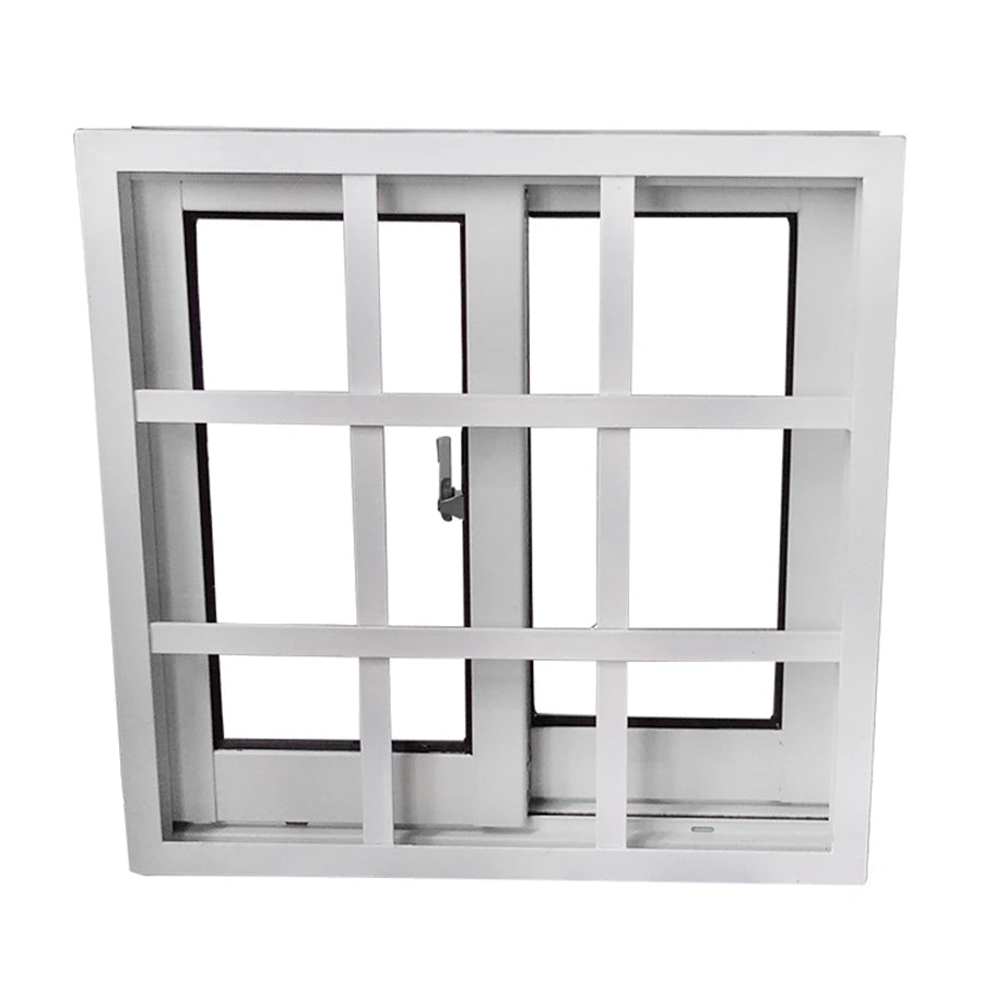 Double Glazed Aluminum Sliding Burglar Proof windows with Anti Theft Metal Grill /bar