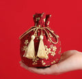 Embroidery Brocade Drawstring Bags Jewelry Organizer Chinese Lucky Pouches Silk Bags