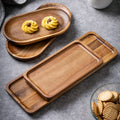 Serving Tray Oval Tea Tray Decorative Wood Plate Fruit Tray Vegetable Platter Home Bread Dessert Cake Plate Tableware