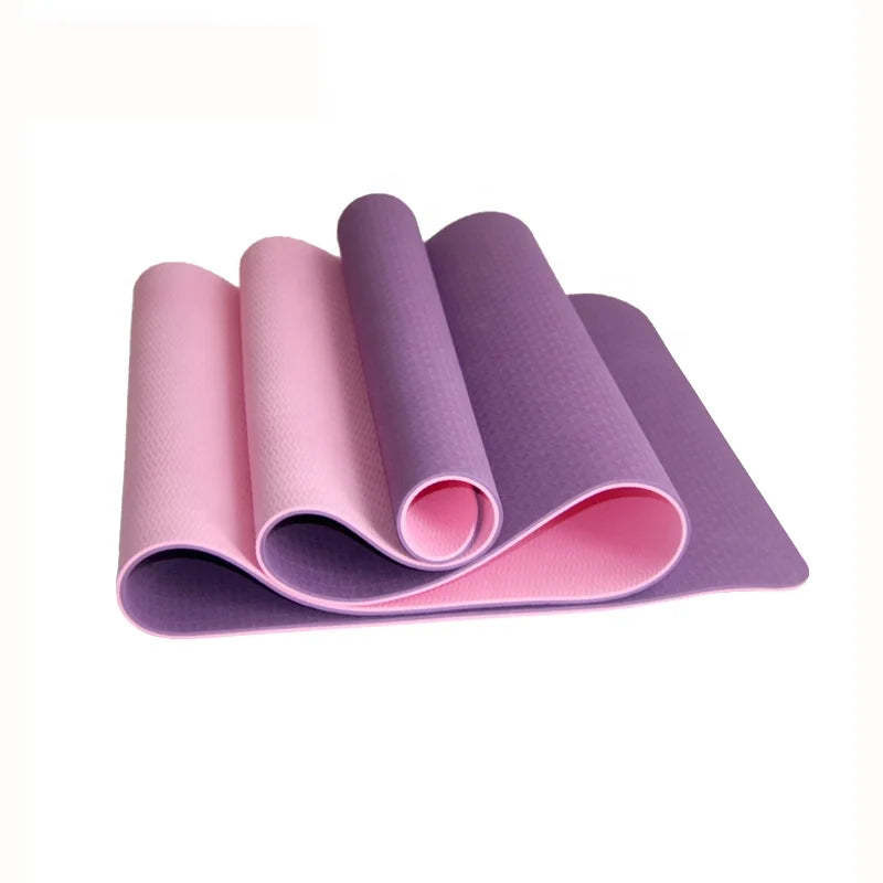 183*61cm Tpe Yoga Mat 6mm Home Use Pilates Eco Non Slip Yoga Mats Wholesale From Manufacturer Tpe Yoga Mat Dual Color